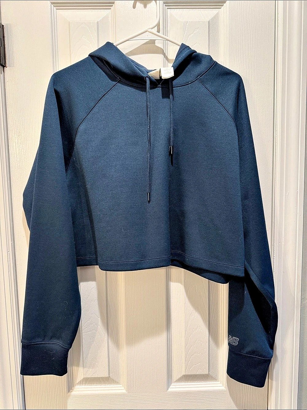New Balance USA Athletics Cropped Hoodie Blue